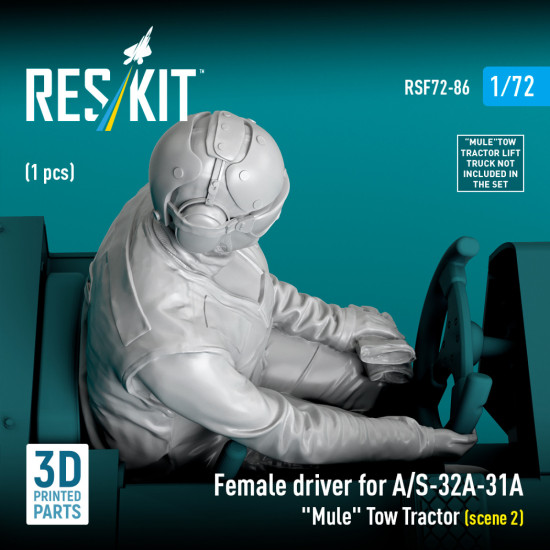 Reskit Rsf72-0086 1/72 Female Driver For A/S-32a-31a Mule Tow Tractor Scene 2 1 Pcs
