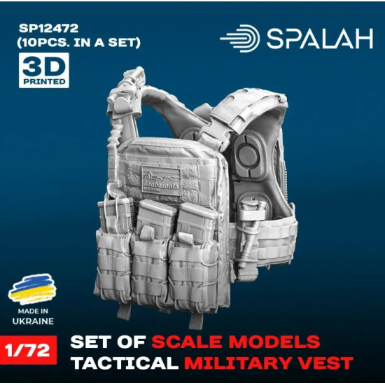Spalah 12472 1/72 Set Of Scale Models Tactical Military Vest 10 Pcs Resin Model Spalah 12472 1/72 Set Of Scale Models Tactical Military Vest 10 Pcs Resin Model