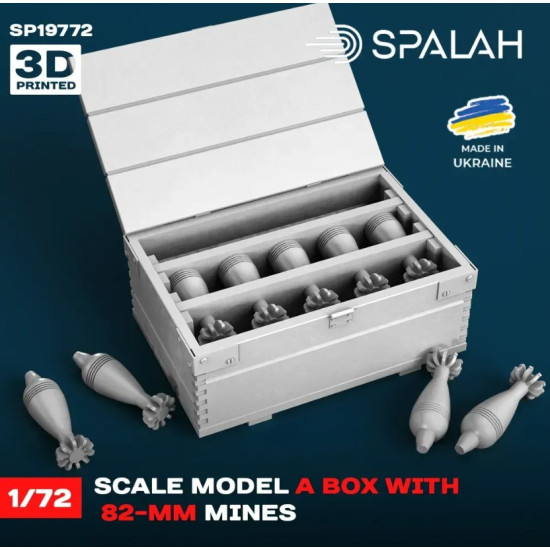 Spalah 19772 1/72 Set Of Scale Models A Box With 82-mm Mines Resin Model Spalah 19772 1/72 Set Of Scale Models A Box With 82-mm Mines Resin Model