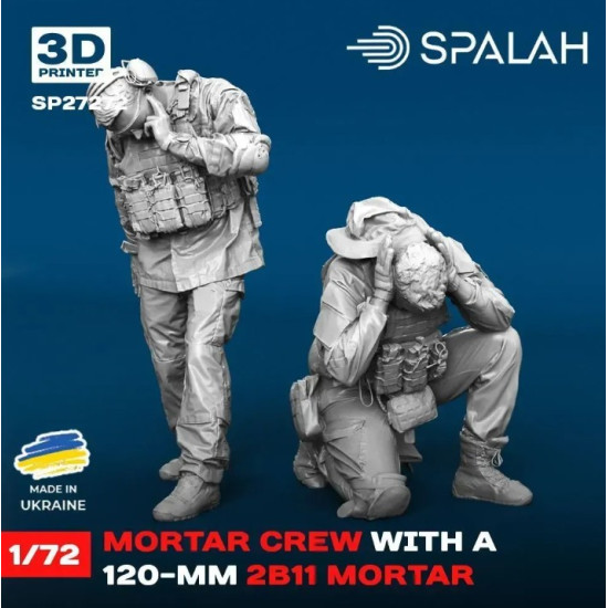 Spalah 27272 1/72 Set Of Model And Figures Mortar Crew With A 120-mm 2b11 Mortar Resin Model Spalah 27272 1/72 Set Of Model And Figures Mortar Crew With A 120-mm 2b11 Mortar Resin Model