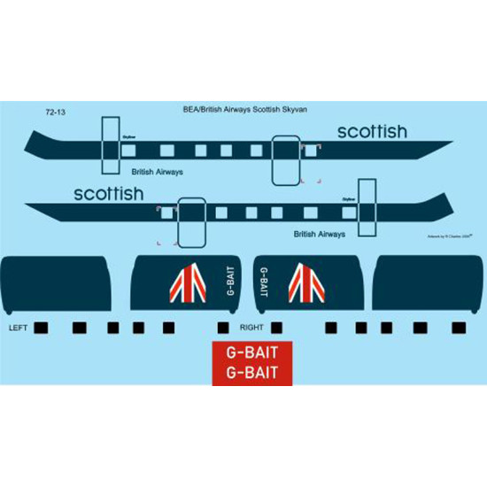 26decals 72-13 1/72 Bea Skyvan Decal For Aircraft