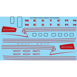 26decals 72-21 1/72 Western L-749 Constellation Decal For Aircraft