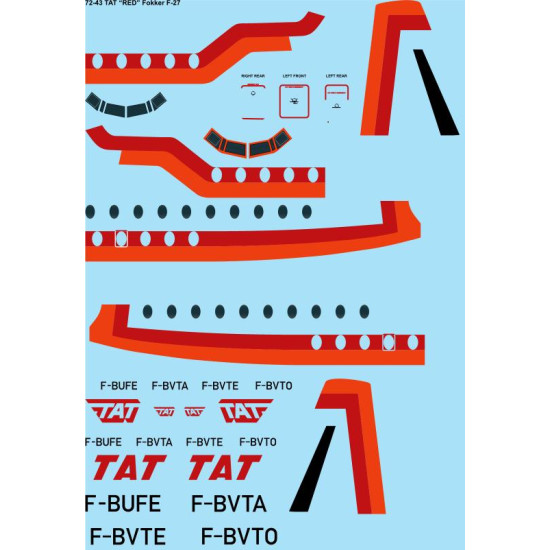 26decals 72-43 1/72 Tat Red Fokker F-27 Decal For Aircraft