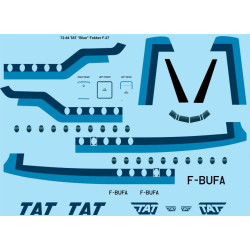 26decals 72-44 1/72 Tat Blue Fokker F-27 Decal For Aircraft
