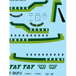 26decals 72-45 1/72 Tat Green Fokker F-27 Decal For Aircraft
