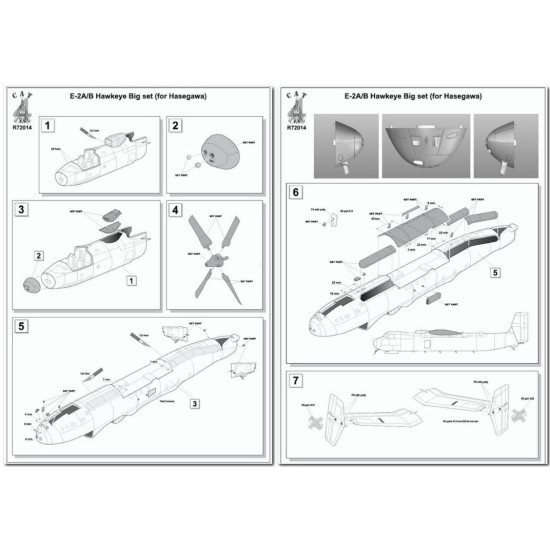 Cat4-r72014 1/72 E-2a/B Hawkeye Big Set For Hasegawa Conversion Kit Cat4-r72014 1/72 E-2a/B Hawkeye Big Set For Hasegawa Conversion Kit