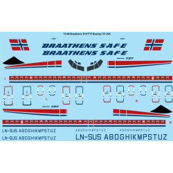 26decals 72-68 1/72 Braathens Boeing 737-200 Decal For Aircraft