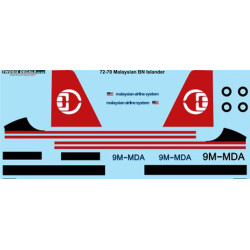 26decals 72-70 1/72 Mas Malaysian Islander Decal For Aircraft