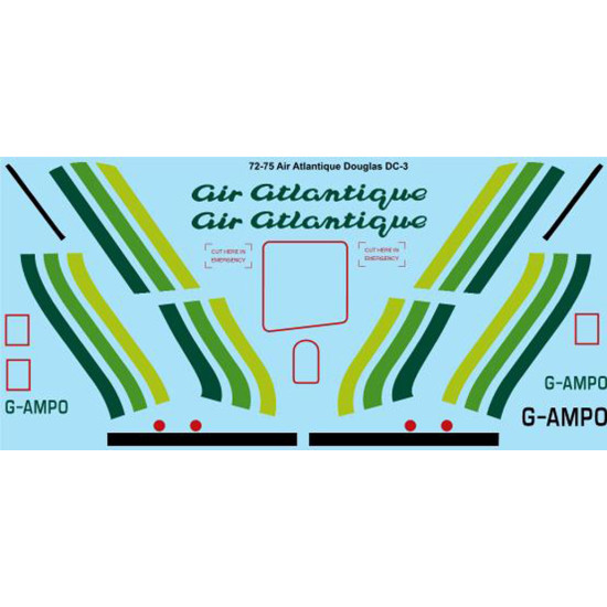 26decals 72-75 1/72 Air Atlantique Douglas Dc-3 Decal For Aircraft
