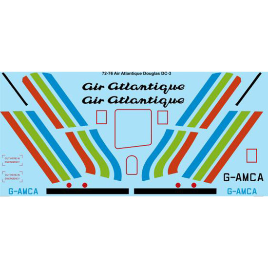 26decals 72-76 1/72 Air Atlantique Douglas Dc-3 Decal For Aircraft