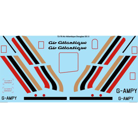 26decals 72-78 1/72 Air Atlantique Douglas Dc-3 Decal For Aircraft