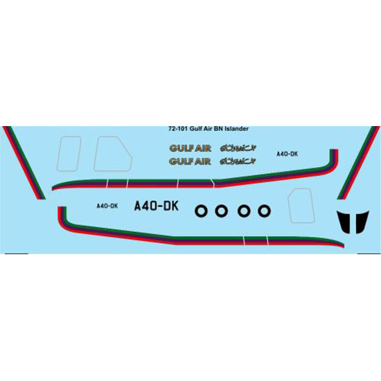 26decals 72-101 1/72 Decal Gulf Air Bn Islander Accessories For Aircraft