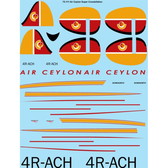 26decals 72-111 1/72 Decal Air Ceylon Super Constellation