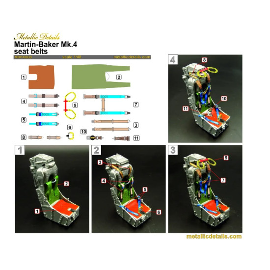 Metallic Details Mdr48293 1/48 Martin-baker Mk 4 Ejection Seats Set For 2 Seats
