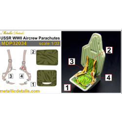 Metallic Details Mdp32034 1/32 Ussr Wwii Aircrew Parachutes Set For 2 Seats Metallic Details Mdp32034 1/32 Ussr Wwii Aircrew Parachutes Set For 2 Seats