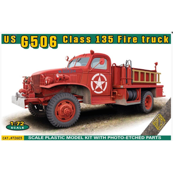 Ace 72603 1/72 Us G506 Class 135 Fire Truck Plastic Model Kit Ace 72603 1/72 Us G506 Class 135 Fire Truck Plastic Model Kit