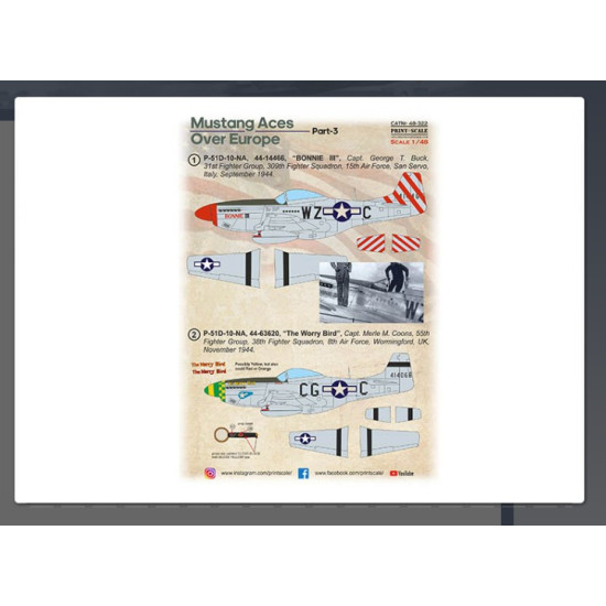 Print Scale 48-322 1/48 P-51 Mustang Aces Over Europe Part 3 Print Scale 48-322 1/48 P-51 Mustang Aces Over Europe Part 3