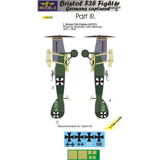 Lf Models C44124 1/144 F.2b Fighter Germans Captured Part Iii 2 Decal Options For Valom Kit Lf Models C44124 1/144 F.2b Fighter Germans Captured Part Iii 2 Decal Options For Valom Kit