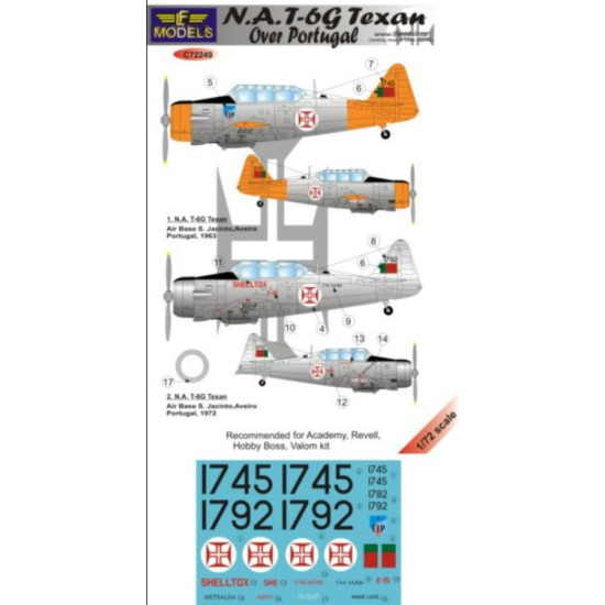 Lf Models C72249 1/72 T-6g Texan Over Portugal Lf Models C72249 1/72 T-6g Texan Over Portugal