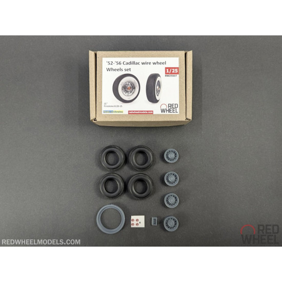 Red Wheel 25007 1/25 52-56 Cadillac Wire Wheels Set Resin Model
