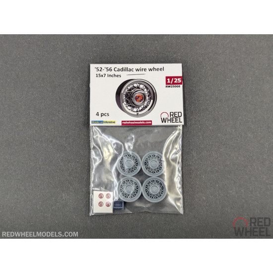 Red Wheel 25008 1/25 52-56 Cadillac Wire Wheels Resin Model