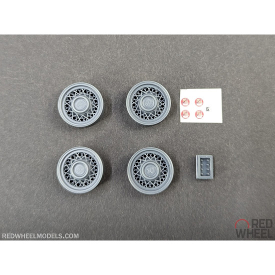 Red Wheel 25008 1/25 52-56 Cadillac Wire Wheels Resin Model