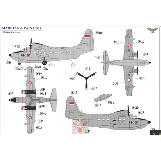 Sova Model 14009 1/144 Hu-16a Albatross Usa/Idn/Esp/Twn Plastic Model Kit Sova Model 14009 1/144 Hu-16a Albatross Usa/Idn/Esp/Twn Plastic Model Kit