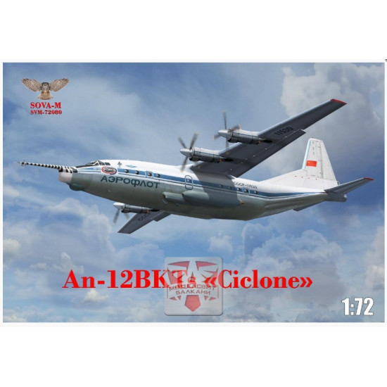 Sova Model 72080 1/72 An-12bkts Cyclope Research Airplane Plastic Model Kit Sova Model 72080 1/72 An-12bkts Cyclope Research Airplane Plastic Model Kit