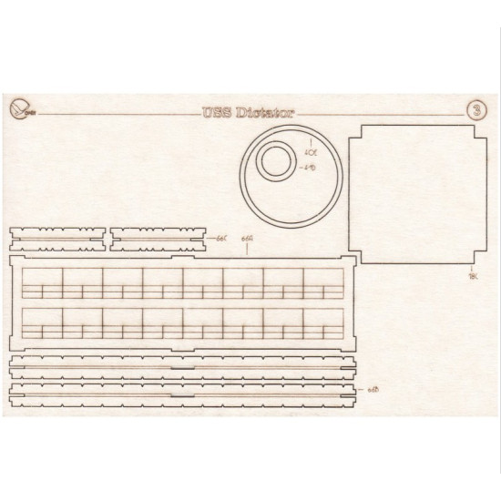 Orel393/2 1/200 Laser cutting for paper model USS Dісtator