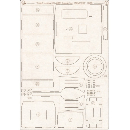 Orel394/2 1/25 Laser Cutting For Paper Model Truck Crane Ks-4561