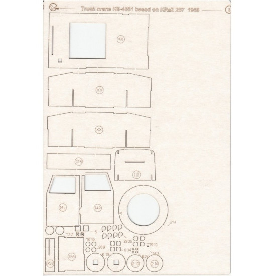 Orel394/2 1/25 Laser Cutting For Paper Model Truck Crane Ks-4561