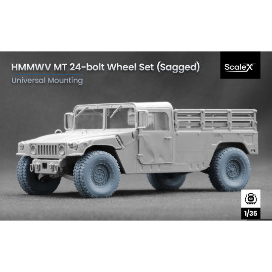 Scalex Wm-35003s 1/35 Hmmwv Mt 24-bolt Sagged Wheel Set For Icm Academy Scalex Wm-35003s 1/35 Hmmwv Mt 24-bolt Sagged Wheel Set For Icm Academy