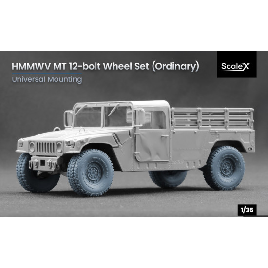 Scalex Wm-35004 1/35 Hmmwv Mt 12-bolt Ordinary Wheel Set For Icm Academy