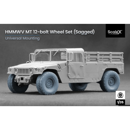 Scalex Wm-35004s 1/35 Hmmwv Mt 12-bolt Sagged Wheel Set For Icm Academy Scalex Wm-35004s 1/35 Hmmwv Mt 12-bolt Sagged Wheel Set For Icm Academy