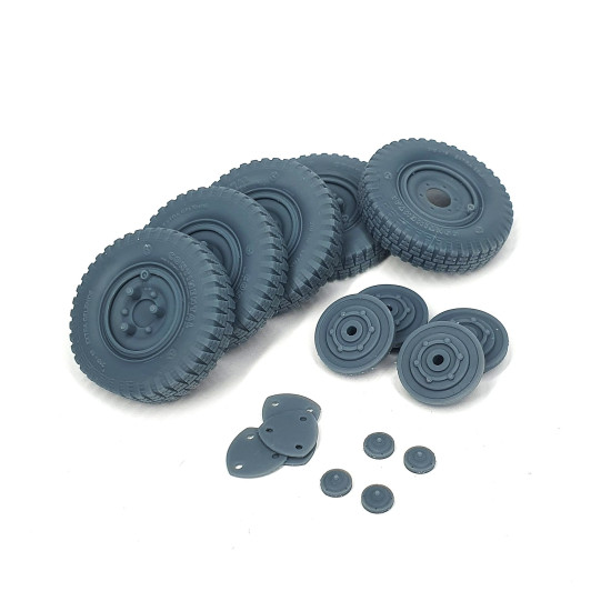 Pimp My Miniatures Afvs35-195 1/35 Sd.kfz 222 Late Road Wheels Set With Spare Weighted Type 1 For Tamiya