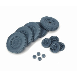 Pimp My Miniatures Afvs35-197 1/35 Sd.kfz 222 Late Road Wheels Set With Spare Weighted Type 3 For Tamiya