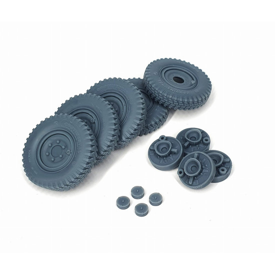 Pimp My Miniatures Afvs35-197 1/35 Sd.kfz 222 Late Road Wheels Set With Spare Weighted Type 3 For Tamiya