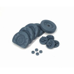 Pimp My Miniatures Afvs35-207 1/35 Sd.kfz 222 Late Road Wheels Flat Tires Type 1 4pcs And Spare For Tamiya