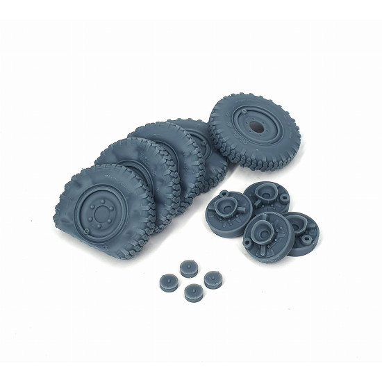 Pimp My Miniatures Afvs35-208 1/35 Sd.kfz 222 Late Road Wheels Flat Tires Type 2 4pcs And Spare For Tamiya