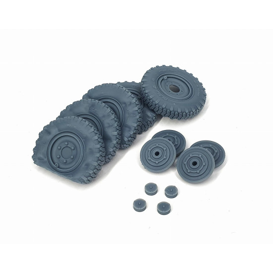 Pimp My Miniatures Afvs35-211 1/35 Sd.kfz 222 Late Road Wheels Flat Tires Type 2 4pcs And Spare For Hobby Boss