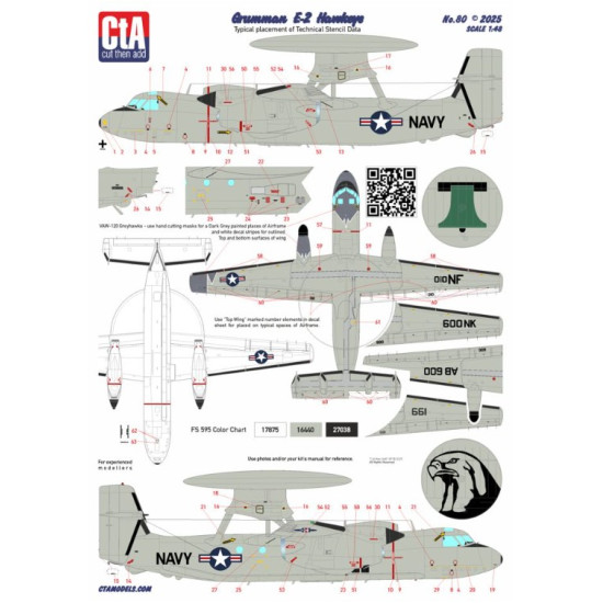 Cta Models 080 1/48 Decal For Grumman E-2 Hawkeye Cta Models 080 1/48 Decal For Grumman E-2 Hawkeye