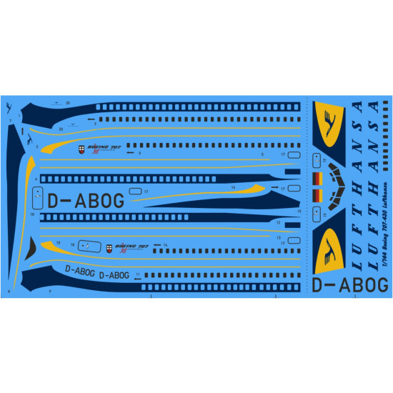 Cta Models 081 1/144 Decal For Boeing 707-430 Lufthansa Cta Models 081 1/144 Decal For Boeing 707-430 Lufthansa