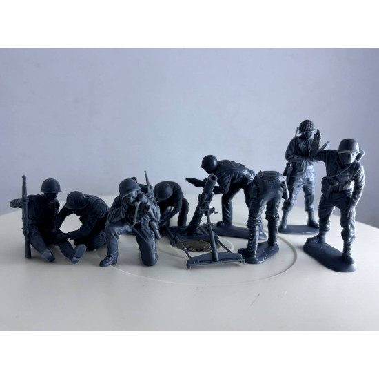 Mars Figures 3dp32052 1/32 Us Chemical Mortar Crew 8 Figures And Mortar 3d Printed Resin Mars Figures 3dp32052 1/32 Us Chemical Mortar Crew 8 Figures And Mortar 3d Printed Resin