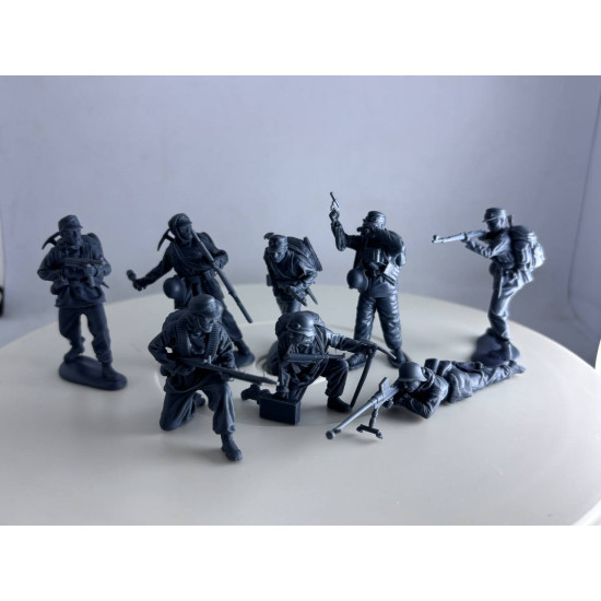 Mars Figures 3dp32055 1/32 German Jagers Ww2 8 Figures 3d Printed Resin Mars Figures 3dp32055 1/32 German Jagers Ww2 8 Figures 3d Printed Resin