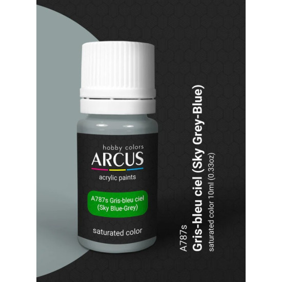 Arcus A787 Acrylic Paint Gris-bleu Ciel Sky Grey-blue Saturated Color 10ml