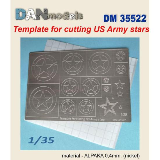 Dan Models 35522 1/35 Template For Cutting Us Army Stars Material-alpaka 0/4mm Nickel Dan Models 35522 1/35 Template For Cutting Us Army Stars Material-alpaka 0/4mm Nickel