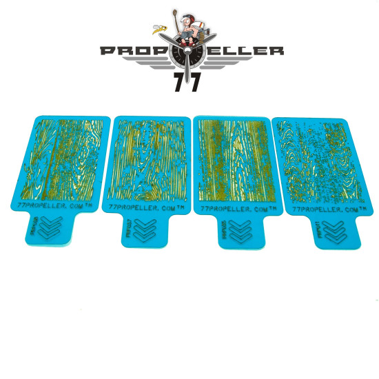77propeller Prp034 4 Pcs Airbrush Stencils 90 Mm X 60 Mm Wood Texture For Spraying Fine Details Scale 1/32 1/35