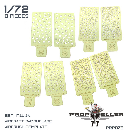 77propeller Prp076 1/72 Italian Aircraft Camouflage Airbrush Template 8 Pcs