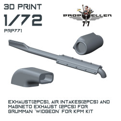 77propeller Prp771 1/72 Gruman Widgeon Exhaust, Air Intakes And Magneto Exhaust For Kpm Kit
