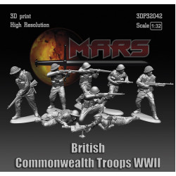 Mars Figures 3dp32042 1/32 British Commonwealth Troops Ww2 Resin Kit
